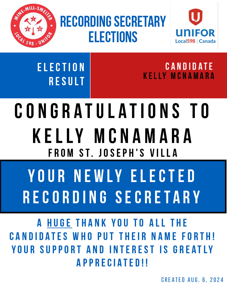 Recording Secretary Election Results Poster